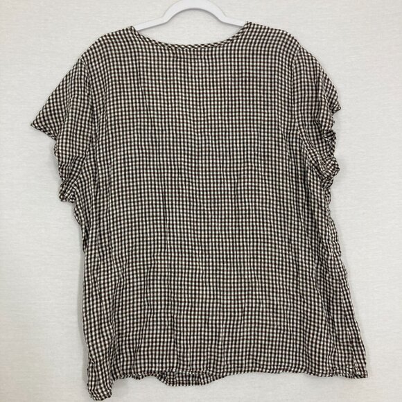 Flax Monochrome Gingham Blouse - Picture 9 of 11